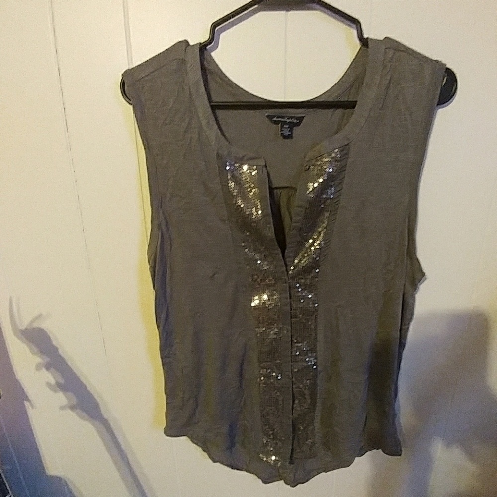 Button up Sequined Dressy Tank